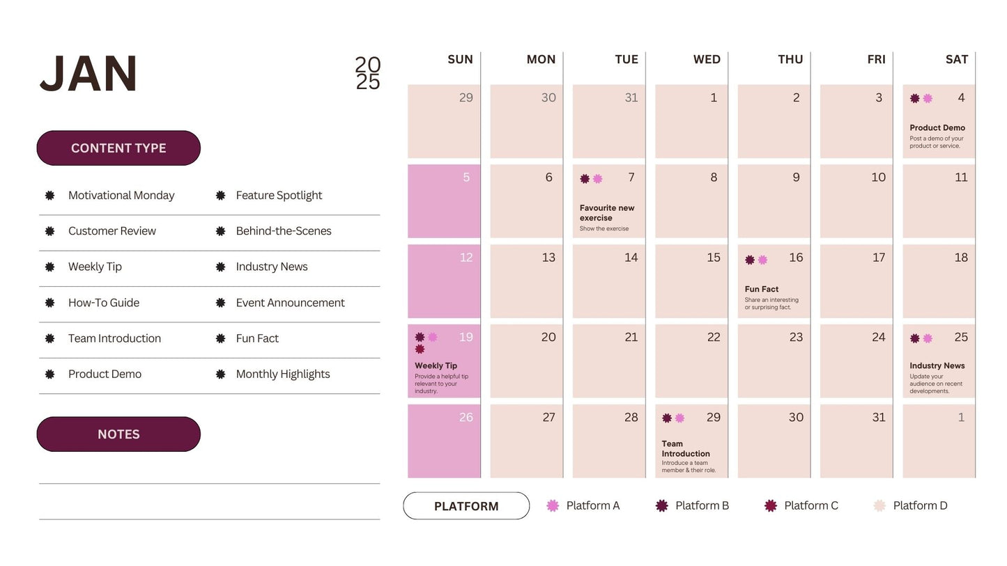 Monthly Content Planner Template